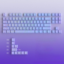 Contour Line Purple 87+10 Keys PBT Doubleshot Side Legends Keycaps Set Cherry Profile for Cherry MX Keyboard